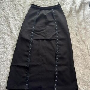 Goth Punk Rave high low grommet skirt womens size xs